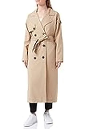 SELECTED Vrouwelijke trenchcoat met dubbele rij knopen, , 42