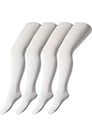 Camano Unisex Kinderen Online Children Fine Tights 40 DEN 4-pack sokken, White, 98/116