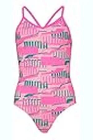 PUMA Zwempak voor meisjes, bedrukt badpak, 1P, , 140 cm