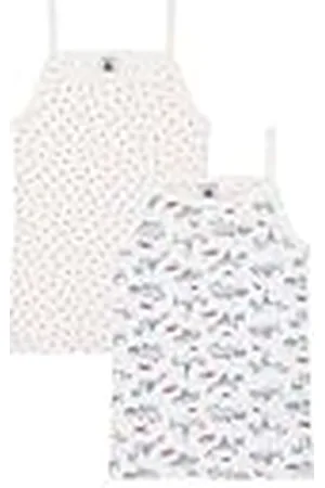 Petit Bateau Meisjeshemden met bretels (2 stuks), , 2 Jaar