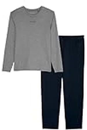 Marc O’ Polo Marc O´Polo Mix & Match Long Pyjama voor heren, pyjamaset, grijs/donkerblauw, L