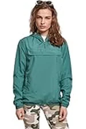 Urban classics Dames windbreaker met capuchon voor vrouwen, basic pull over jack verkrijgbaar in meer dan 10 kleurvarianten, maten XS - 5XL, , L