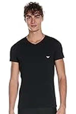 Emporio Armani Heren Basic Stretch Cotton T-shirt met V-hals pyjama bovendeel, , XL