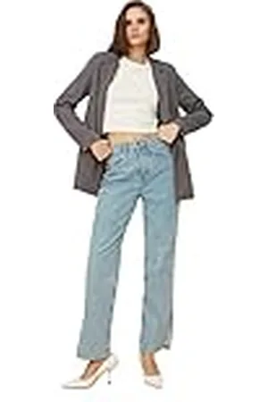 Trendyol Dames Normal dubbele rij dubbele rij geweven stof blazer, , 38