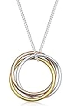 Elli Damesketting met hanger cirkel zilver verguld, 45 cm, Year-round, Geen edelsteen