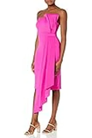 Eliza J Dames Strapless Cocktailjurk met asymetrisch detail