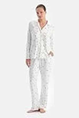 Dagi Dames bedrukt thermisch shirt broek pyjama set, 2XL, , XXL