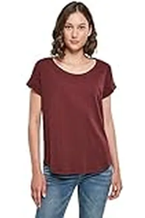 Build Your Brand Dames Long Slub Tee T-shirt met korte mouwen voor dames van katoen in vele kleuren verkrijgbaar, maten XS-5XL, , M
