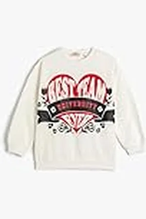 Koton Meisjes Geborsteld Interior Bedrukt Crew Neck Lange Mouwen Sweatshirt, , 5-6 jaar