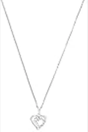 Amor Collier Met Hanger 925 Sterling Zilveren Dames Collier, Met Cubic Zirkonia Synth., 42 cm, , Hart, Wordt Geleverd In Sieraden Geschenkverpakking, 2022988