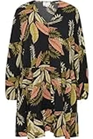 IZIA Damesjurk met lange mouwen 21325329-IZ01, zwart meerkleurig, M, , M