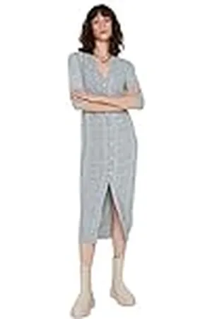 Trendyol Dames Design Midi Basic Regular Gebreide Jurk, , L