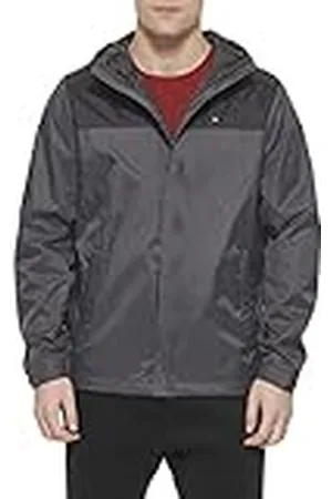Tommy Hilfiger Waterdichte ademende regenjas met capuchon voor heren, Colorblock, M