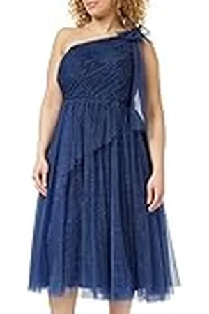 Gina Bacconi Dames Spot Tule Schouder Boog Jurk Cocktail, Navy, 10, , 36