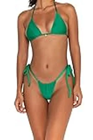 FAE House - Honey Bikini Top - Caribbean - Luxe Dames Zwemmode - Smaragdgroen effen kleur - 100% Duurzame Stoffen - Koude handwas - Gouden Bedel Accent - Maat XS
