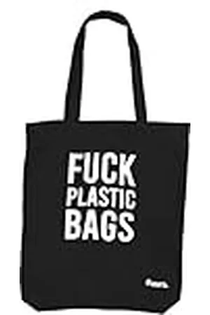 Fisura – Tote bag “f*cking plastic” zwart. 100% katoenen tas. Originele totebag. Katoenen boodschappentas. Zwarte totebag. 43 centimeter x 37 centimeter