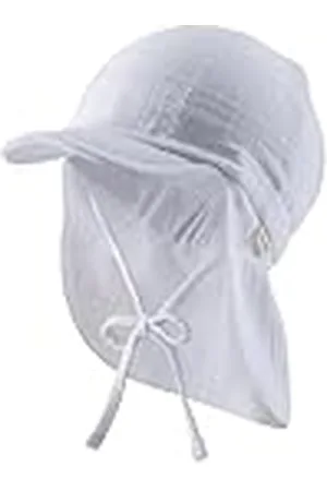 Sterntaler Zonnehoed met nekbescherming, uniseks, van luchtig katoen, mousseline, zomermuts met nekbescherming, zonnehoed om te binden, baby- en kinderhoofddeksel, , 49