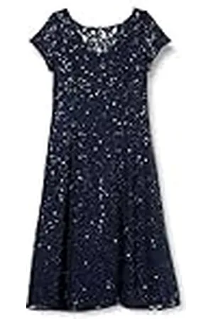 Gina Bacconi Halflange damesjurk met kapmouwen, pailletten, kanten jurk, cocktailjurk, , 36