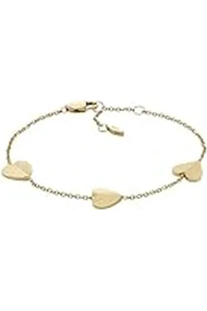 Fossil Vrouwenarmband Harlow Lineaire Textuur Hart Goudkleurig Roestvrij Staal, JF04653710