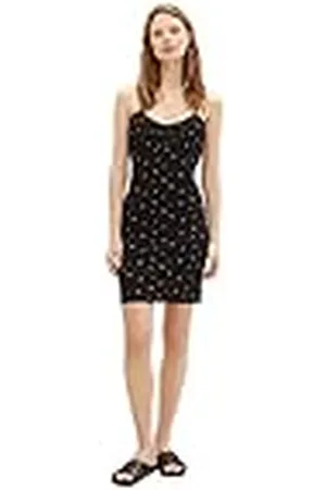 TOM TAILOR Dames 1036808 jurk, 31950-Small Black Flower Print, S, , S
