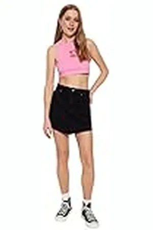 Trendyol Dames Dames Dames Mini Asymmetrische A-lijn Denim Rok, , 34, , 60