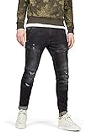 G-Star Raw Rackam 3D Skinny Fit Jeans voor heren, Medium verouderd grijs vernietigd, 33W / 32L