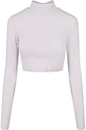 Urban classics Dames Organic Cropped Turtelneck shirt met lange mouwen voor dames, , M