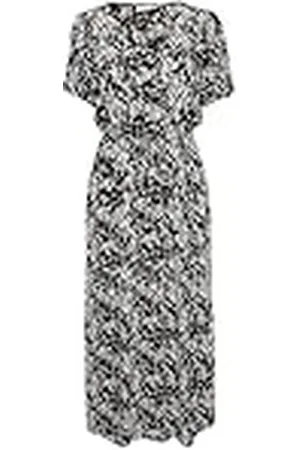 Kaffe Maxi-jurk voor dames, korte mouwen, V-hals, casual, pasvorm, trekkoord, taille, , 32