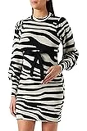Mama;licious Dames MLSINA L/S Short Knit A Jurk, Wit Kap Grijs, S, , S