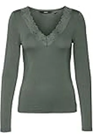VERO MODA Dames Vmrosa Ls V-hals Lace Top Ga JRS Noos Longsleeve T-shirt, , S