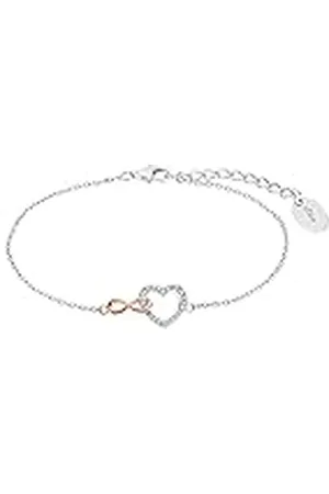 QS by s.Oliver Armband 925 sterling zilveren dames armsieraden, met zirkonia cubic synth., 17+3 cm, tweekleurig, infinity, Geleverd in geschenkverpakking, 2032565