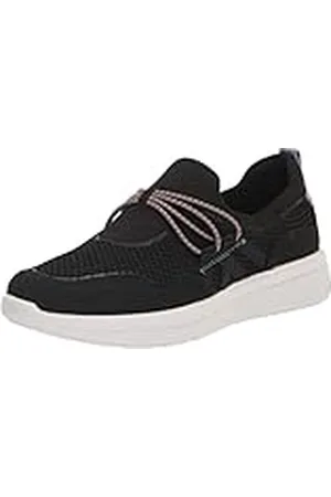 Clarks Womens Ezera Run Loafer, Black Combi, 7.5 Wide US
