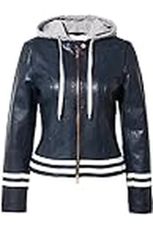 Freaky Nation Sportiness-FN leren jas, marineblauw, XS, , XS