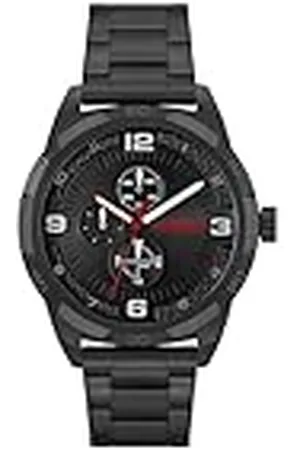 HUGO BOSS Analoog multifunctioneel kwartshorloge voor mannen met zwarte roestvrijstalen armband - 1530279, , armband