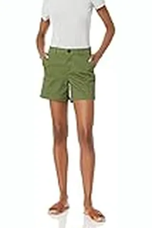 Amazon Dames Mid-Rise Slim-Fit 12-Centimeter Binnenbeenlengte Khaki Short (verkrijgbaar in rechte en ronde pasvorm), , 22