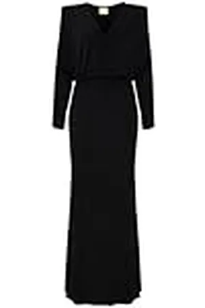 Swing Greta Zwarte jurk met lange mouwen, rechte snit en stretchmateriaal, M/L, ideaal voor huwelijksrecepties en ballen, , L