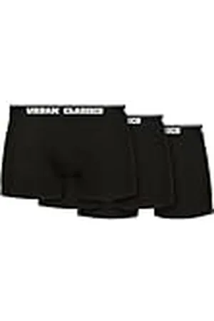Urban classics Heren onderbroeken boxershorts driepack van biologisch katoen 3-pack, multipack boxershorts van biologisch katoen, verkrijgbaar in vele kleuren, maat S tot 5XL, zwart + zwart, S