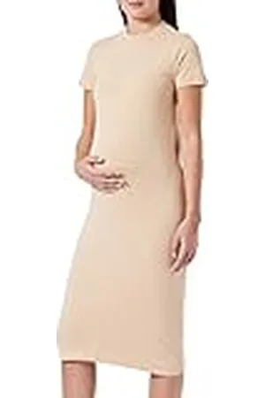 Mama;licious Dames MLSIA S/S Jersey MIDI High Neck Dress A. Jurk, Cuban Sand, L