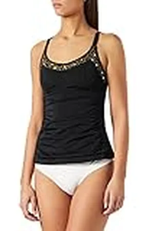 Sans Complexe Escapade 72LAH75 Tankini met schelpen zonder beugel, zwart/olijfgroen, 38 dames, , 36/38 NL