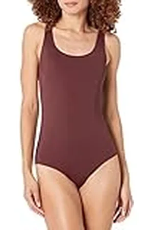 Amazon Badpak uit één stuk voor dames (verkrijgbaar in grote maten), diepbruin, 4X