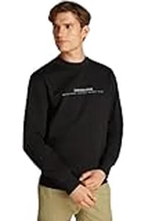 Calvin Klein Jeans Heren MINIMAL LOGO CREW NECK J30J327119 Pullover Sweatshirt, Zwart (Ck Black), XS, , XS