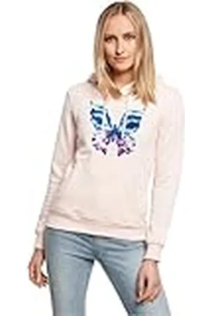 miss tee Dames Hoodie Chromed Butterfly Hoody, Casual Hoodie met Frontprint, Regular Fit, Maten XS - 5XL, , 5XL