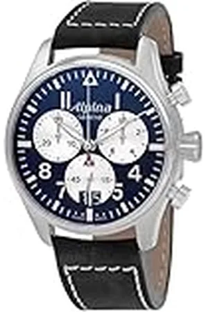 Alpina Analoog kwartshorloge voor heren met leren armband AL-372NS4S6, , Riemen.