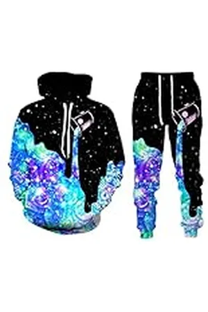 TOM TAILOR Pokem&Hent Planet 3D-print kleur hoodie broekpak unisex herfst tweedelig pak, , 44 NL