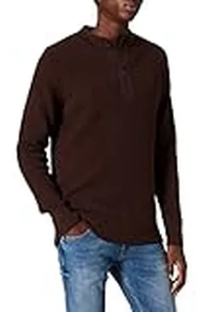 Scotch&Soda Heren Buttoned Mock Neck Rib Knit Organic Cotton Pullover, , XL