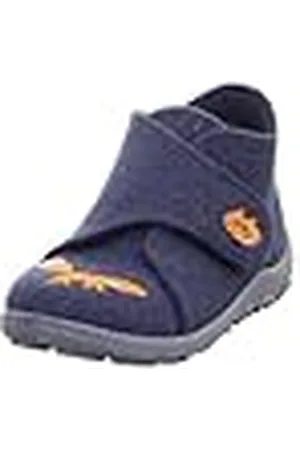 Superfit Jungen HAPPY Hausschuhe, BLAU/ORANGE 8000