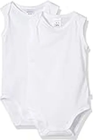 Schiesser Unisex Baby 2 PACK Wickelbody ohne Arm mit Knöpfen - 100% Organic Bio Baumwolle - Größe 56 bis 104