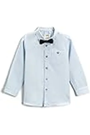 Koton Bow Tie katoenen shirt met lange mouwen voor jongens, , 3-4 Jaar