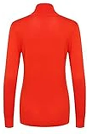 Kaffe T-shirt met lange mouwen voor dames, slim fit, hip lengte, geribbelde randen, , L
