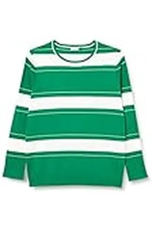 Gerry Weber Dames 171000-35711 Trui, Groen/Ecru/Wit Ringel, 44, , 44